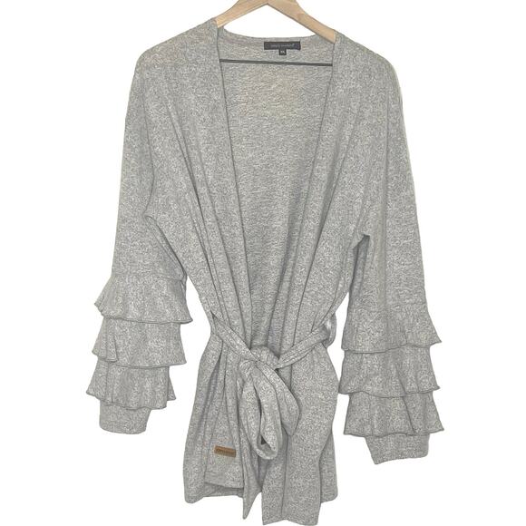 Simply Southern Gray Ruffle Sleeve Cardigan XXL EUC Cozy Comfy Preppy Lagenlook - Picture 5 of 11